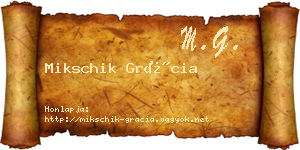 Mikschik Grácia névjegykártya